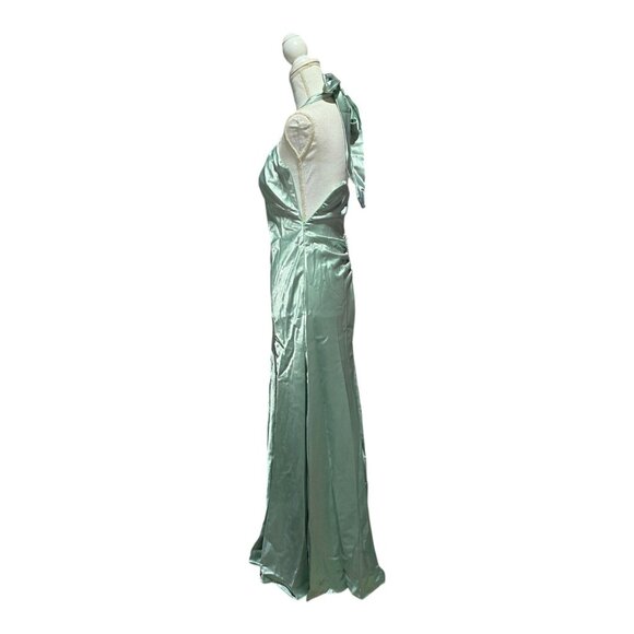 Vtg Gunne Sax Halter Satin Formal Gown Womens Size 3/4 Jessica McClintock - Picture 4 of 16